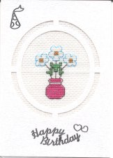 Vase of flowers birthday card - small version