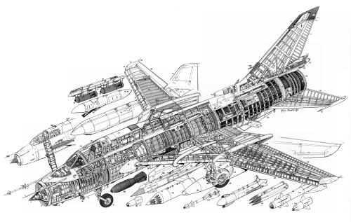 Corte esquem�tico del Sukhoi Su-22 Fitter
