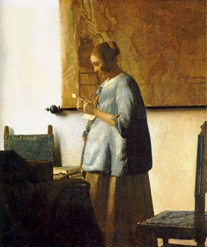 Vermeers Woman In Blue Reading A Letter