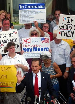 Roy Moore Speaks To Rally At Alabama Court Building