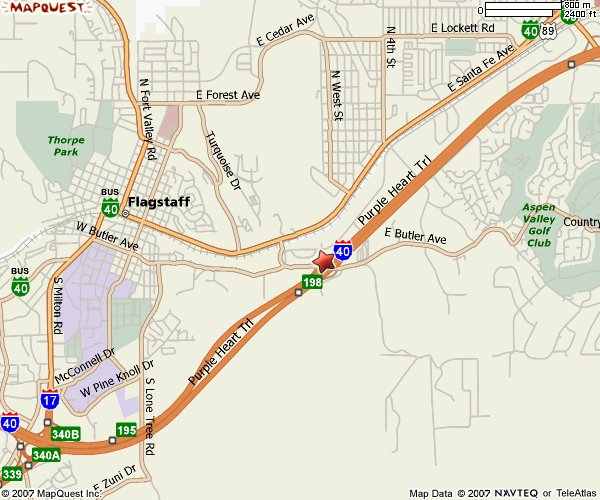 Flagstaff Motel 6 Map