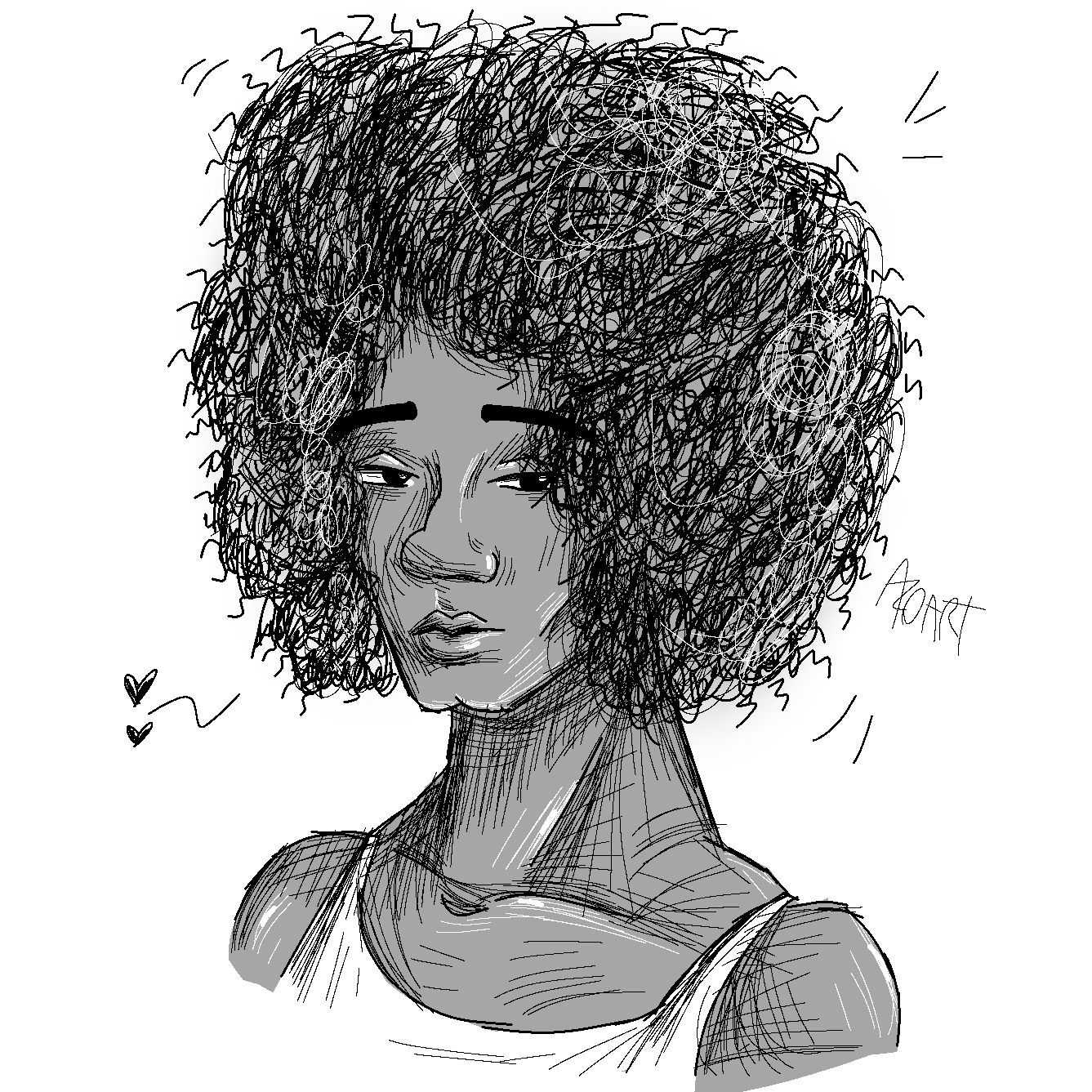Afro hair study.