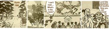 The people and Oda's announcement about toll booths