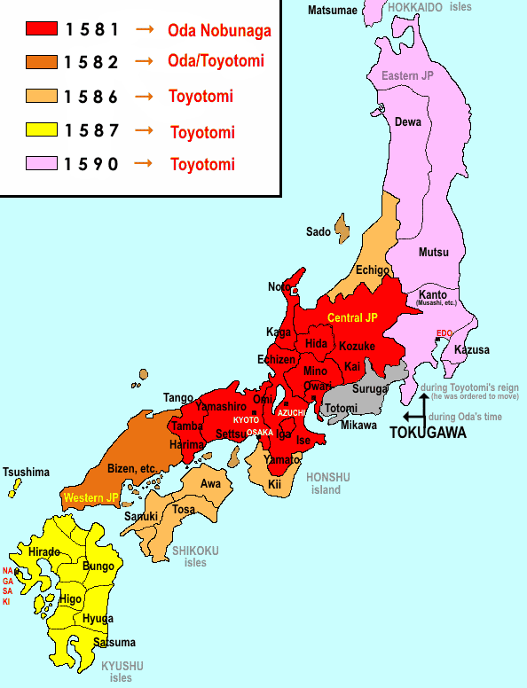 Oda and Toyotomi conquests