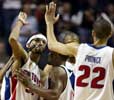 ... and the Pistons celebrate the blowout.