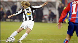 Nedved takes the free kick and scores