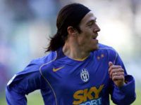 Juventus' Camoranesi celebrates his goal against Udinese