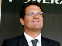 Capello smiles during the match