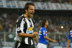 Del Piero fired up after scoring the penalty