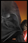  Hayden Christensen as Anakin Skywalker with his cape hinting at an image of Darth Vader's mask