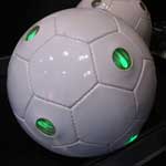 Soccer ball with luminous points