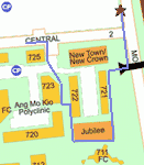 Streetdirectory.com.sg map, edited to show the path I took.