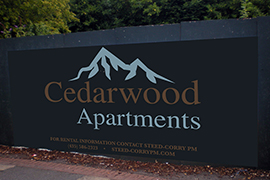 apartment sign