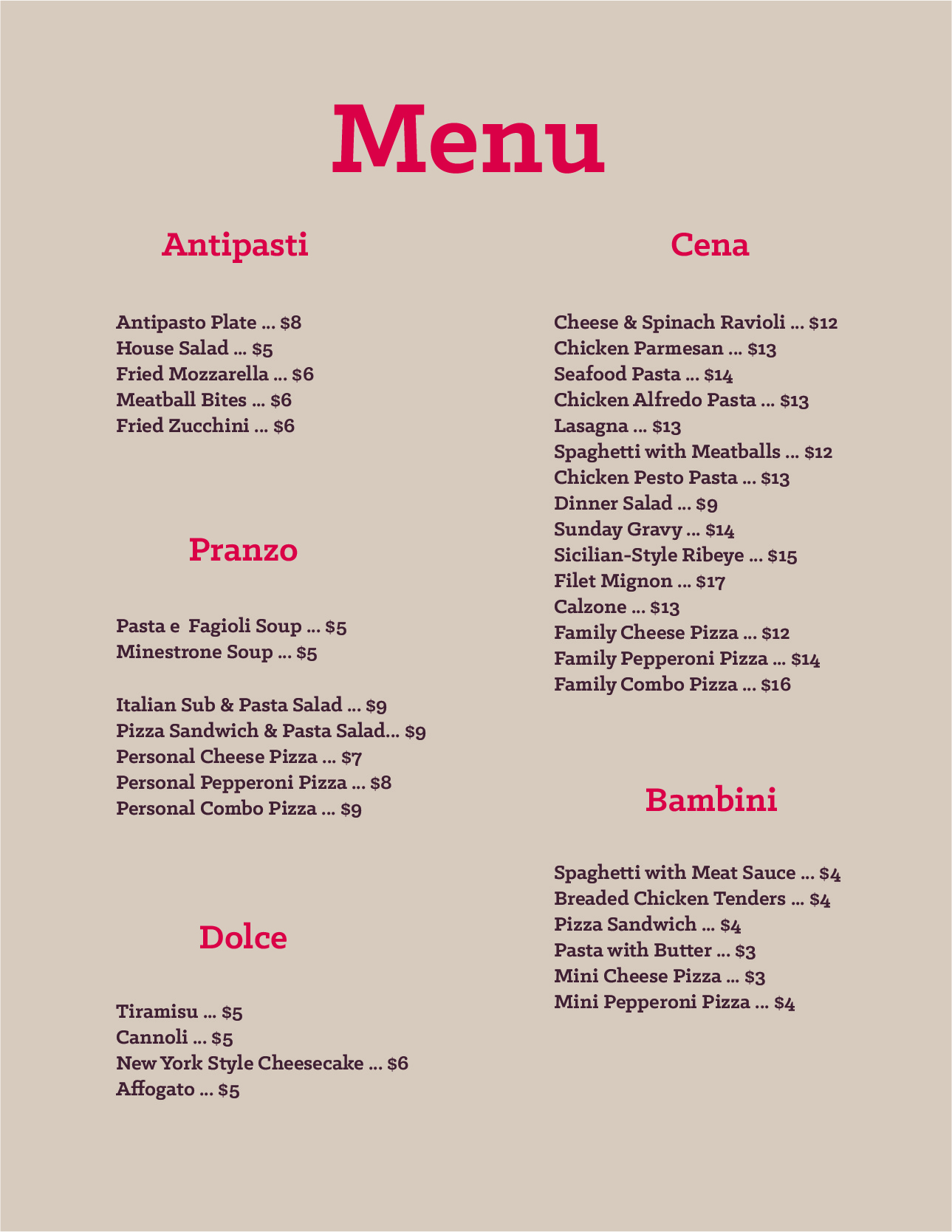 Menu