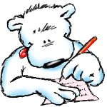 schreibender Bär