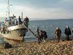 Exploring Olkhon Island. A sandy beach