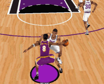 Kobe's trademark crossover and dish