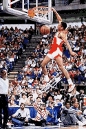 5feet7inches Spud Webb, the shortest player to ever win the dunk contest