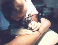 A picture of me tattooing.