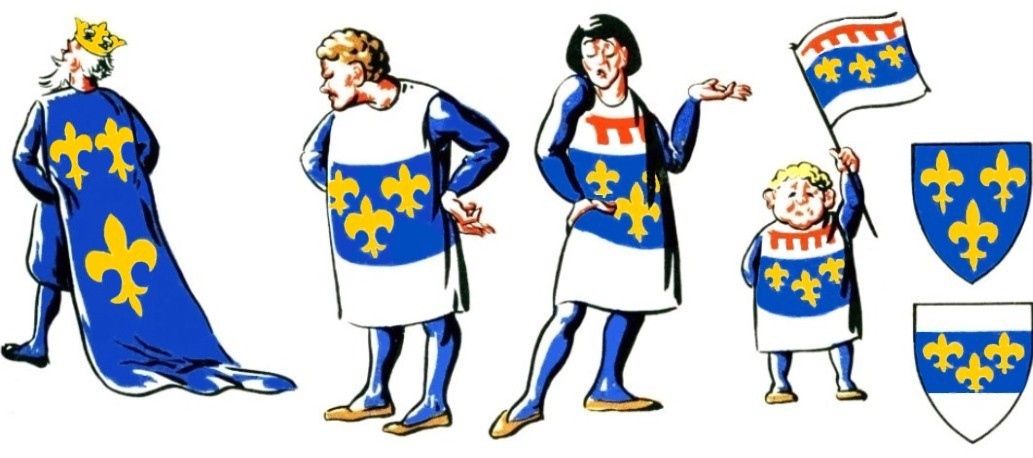 King of France with his bastard son, De St Remi de Valois, together with the bastard�s legitimate son and grandson