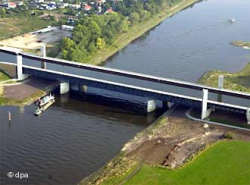 Barging on Inland Waterways: a recently built water bridge allows barges to cross at right angles
