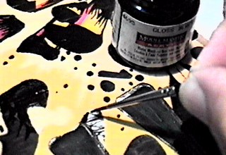 Pintura dos trechos em preto