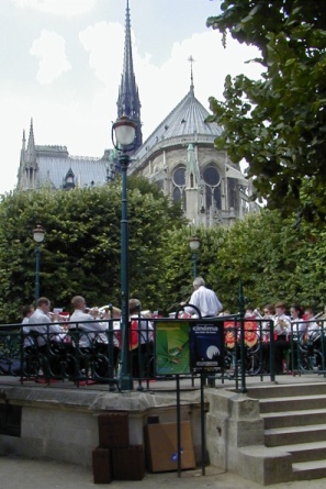 Photograph of the Junior Band playing at Notre Dame
