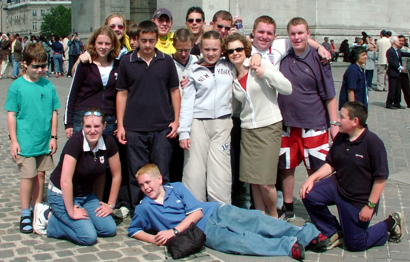 Photograph of the Junior Band at the Arc de Triomphe