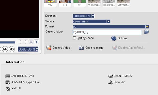 Capture settings