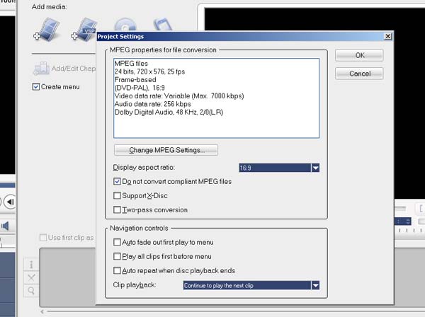 mpeg settings
