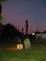 Battle churchyard at dusk