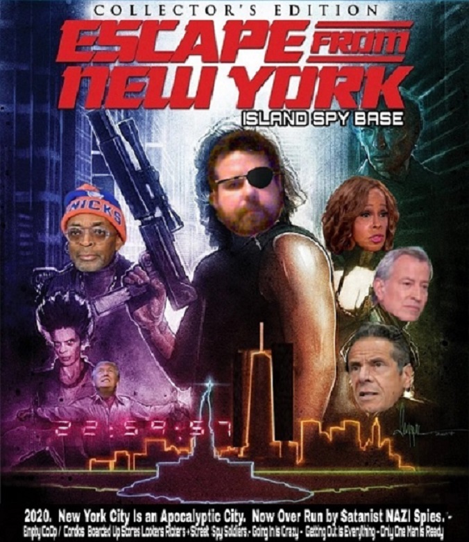 Escape From New York - 2020 - Covid 19 - Reverse UN Invasion - The Great Replacement -  Covert Spy War - Movie Poster - Parody