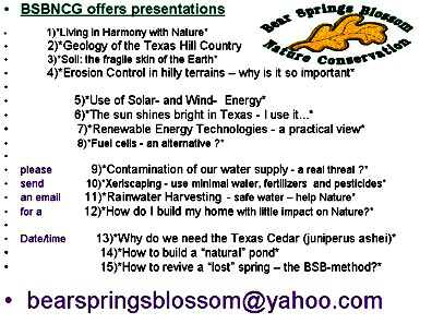 Bear Springs Blossom Presentations