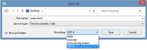 Save As in Notepad