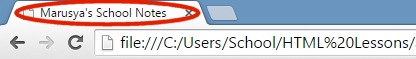Title on tab