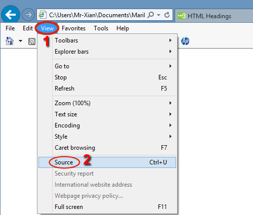 View Source IE