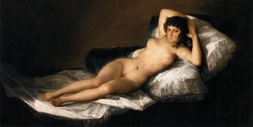Goya's classic painting La Maja Desnuda was used as a stamp by 1930's Spain, and turned back by U.S. postal officials