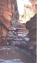 Climbing a side canyon