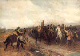 Cromwell leading his men in Psalm 117 before pursuing the routed Scot army