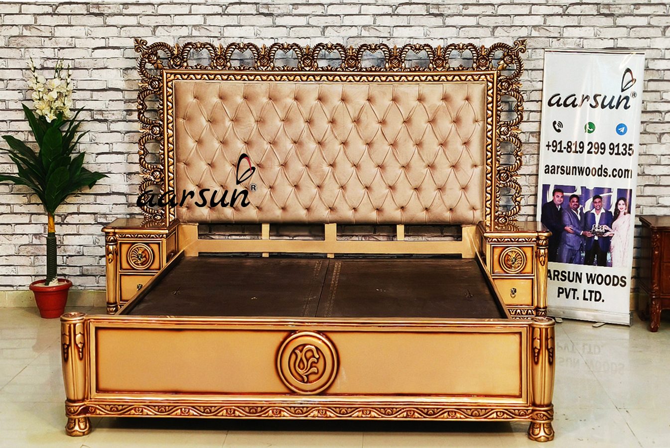 Amazing Modern Bed with Gold Rush view 3