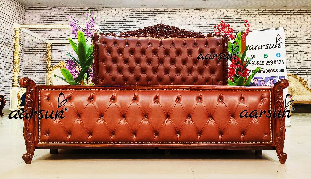 Classic Teak Wood Bed with Storage NT-013 view 3