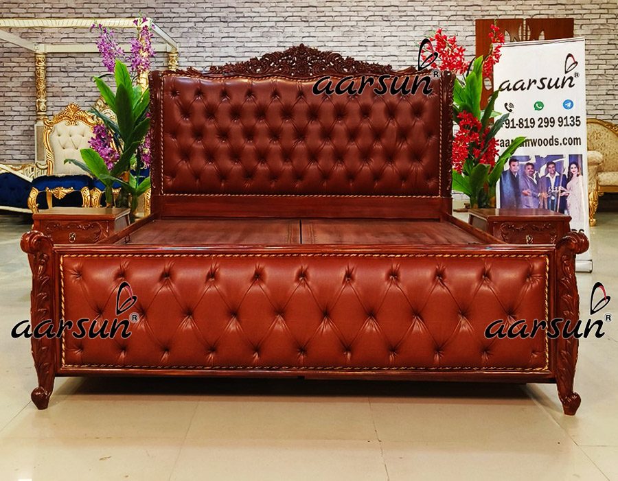 Classic Teak Wood Bed with Storage NT-013