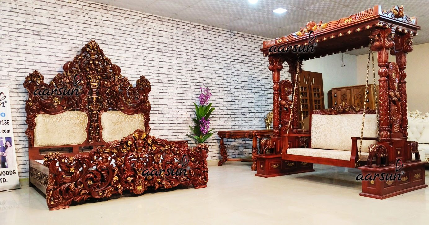 Hand-carved Grand Bedroom Set with Video view 11