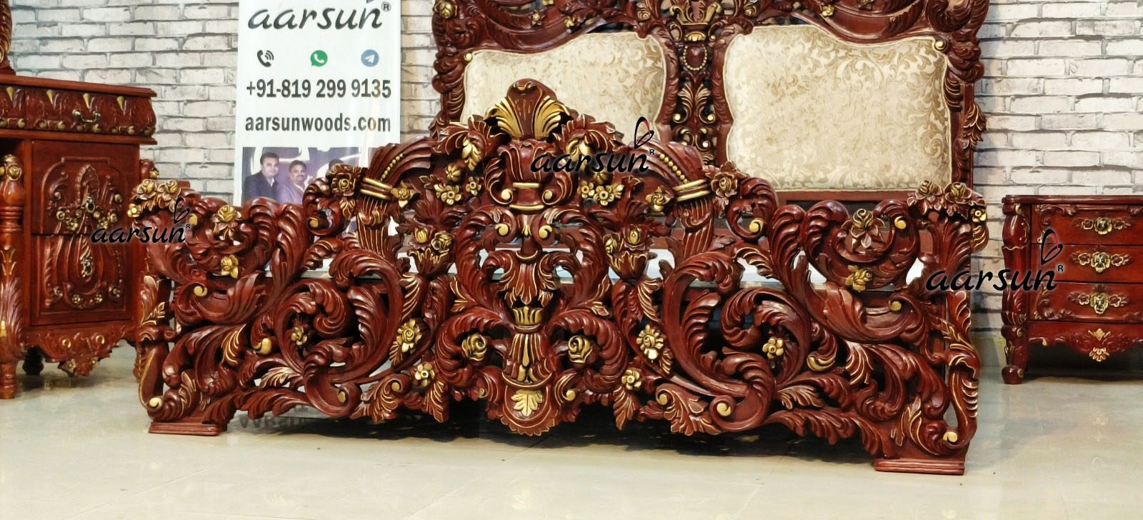 Hand-carved Grand Bedroom Set with Video view 10