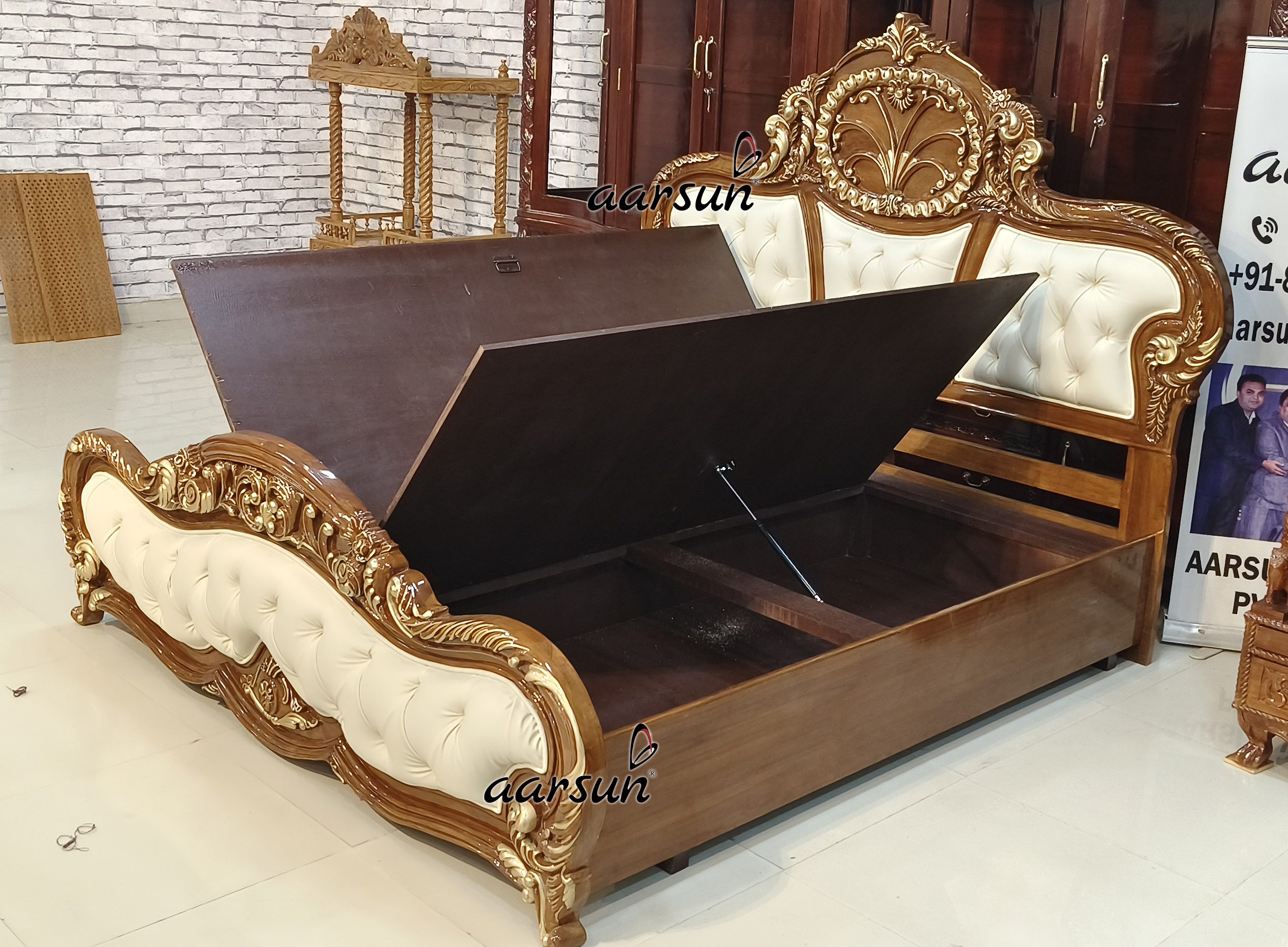 Handcrafted King Size Bed view 3