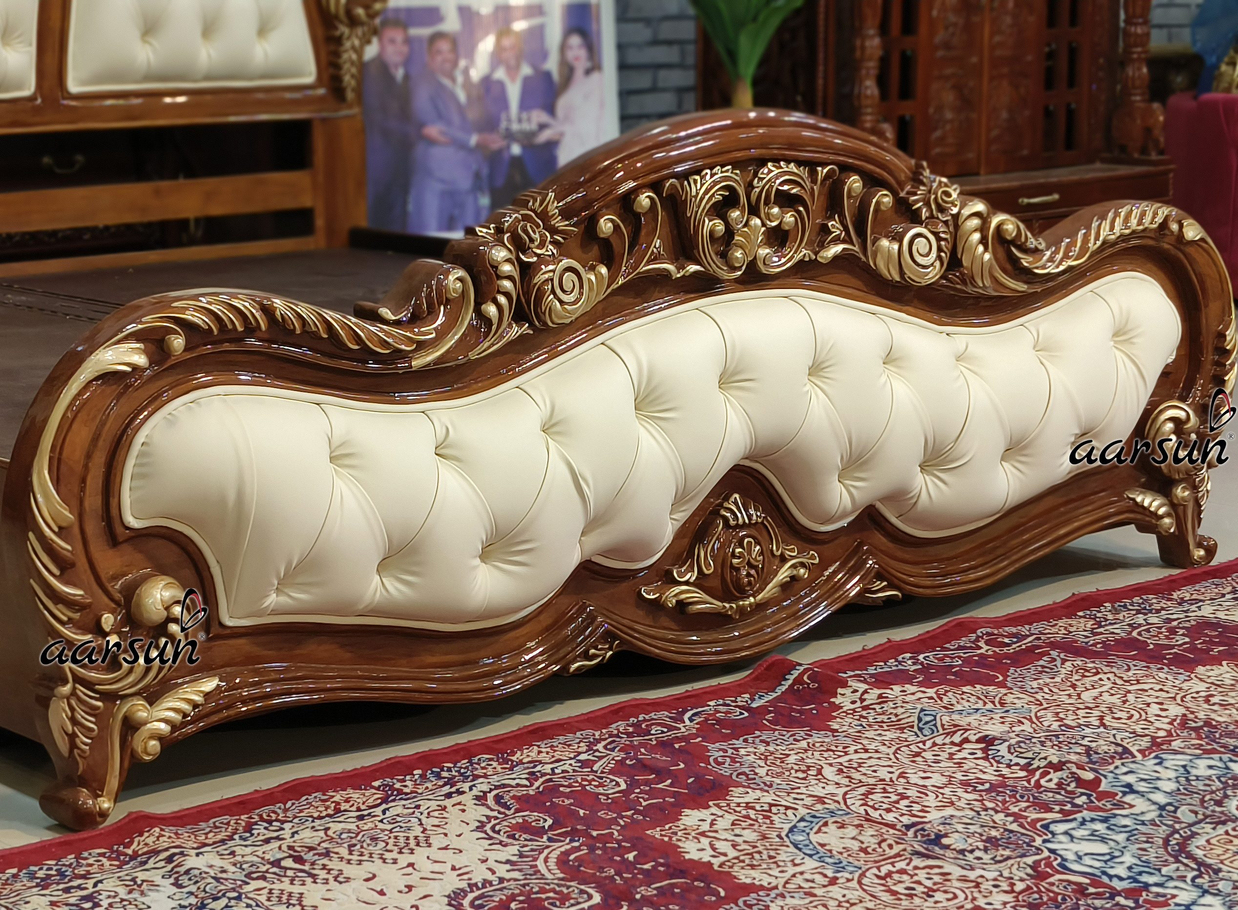 Handcrafted King Size Bed view 4