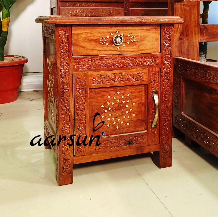 King Size Sheesham Wood Bed NT-038 view 4