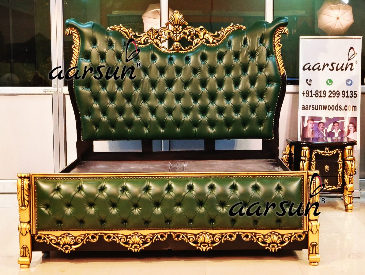 Luxurious Leatherette Bed with Matching Side Table view 4