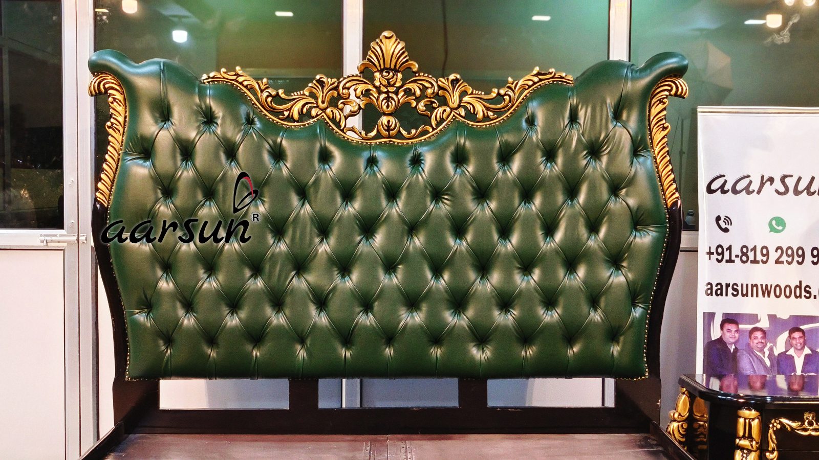 Luxurious Leatherette Bed with Matching Side Table view 6
