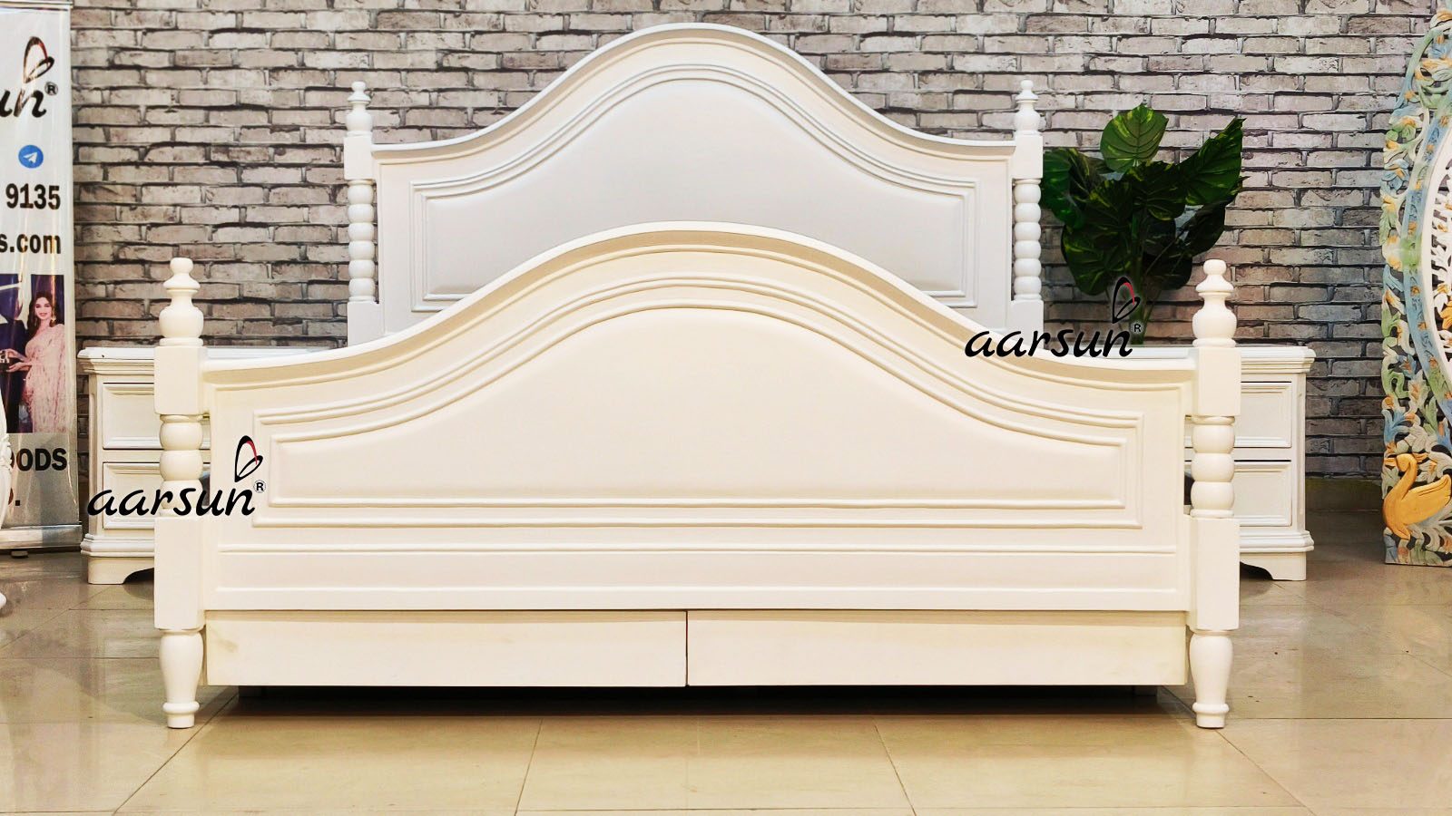 Modern Bedroom Set in Satin White Polish with Video view 5